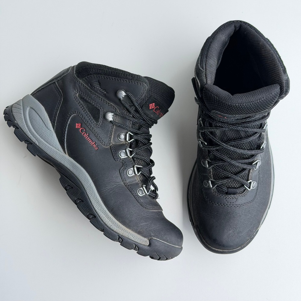Columbia Newton Ridge Plus II Hiking Boots Womens 9 Black Waterproof Leather